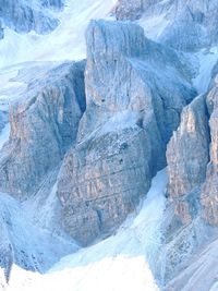 Scenic view of frozen mountain. dolomite