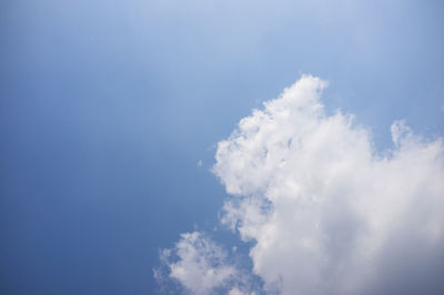 Low angle view of clouds in blue sky
