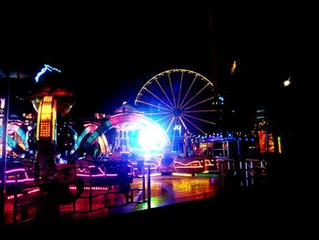 Illuminated city at night