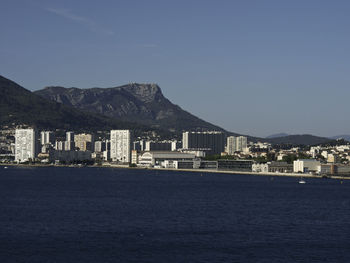 Buildings in city at waterfront