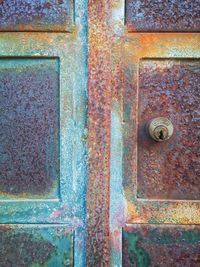 Full frame shot of rusty metal door