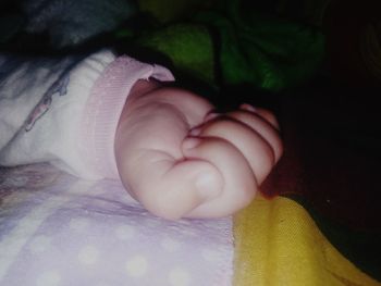 Close-up of baby hand