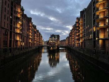 Canal amidst buildings in city