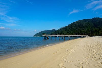 Scenic view of beach against sky