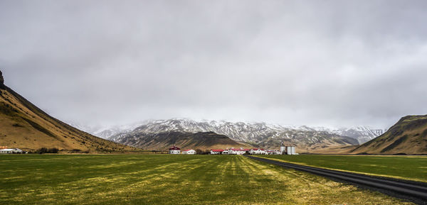 Scenic view of field of volcanic landscape in iceland