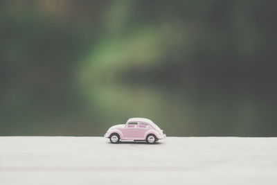 Close-up of toy car on table