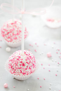 Close-up of cupcakes on table