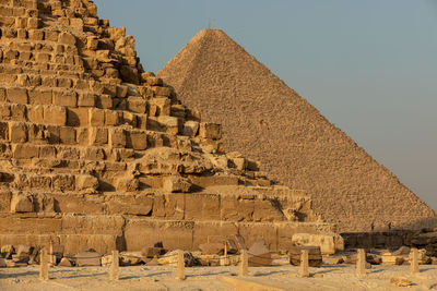 Low angle view of rock formations