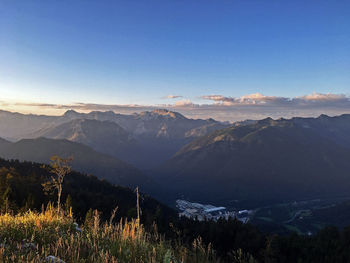 Scenic view of mountains against sky