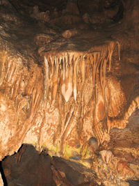 Close-up of rock formation in cave