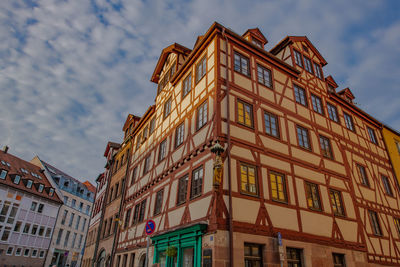 Low angle view of buildings in city