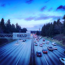 High angle view of traffic on road