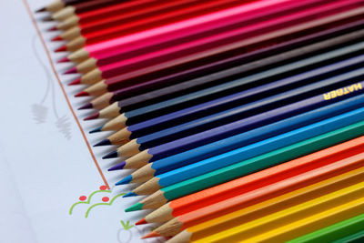 Close-up of multi colored pencils