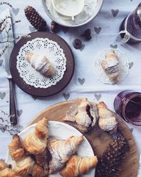 High angle view of food on table