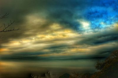 Storm clouds over landscape