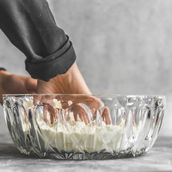 Close-up of hand holding ice cream