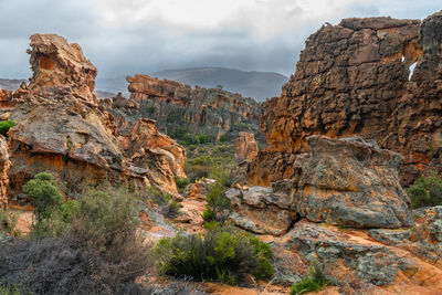 Panoramic view of rock formations