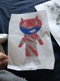 Close-up of hand holding flag