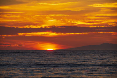 Sunset over the pacific ocean