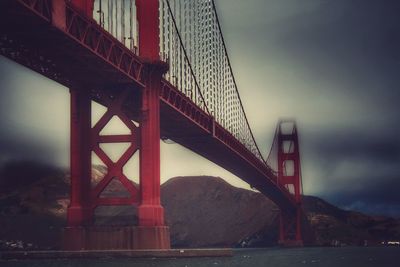 View of suspension bridge against sky