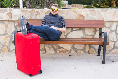 Man sitting on bench