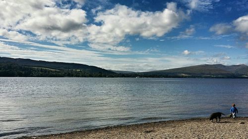 Scenic view of lake and mountains