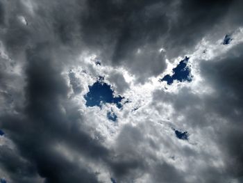 Low angle view of cloudy sky