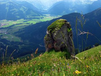 Scenic view of landscape and mountains