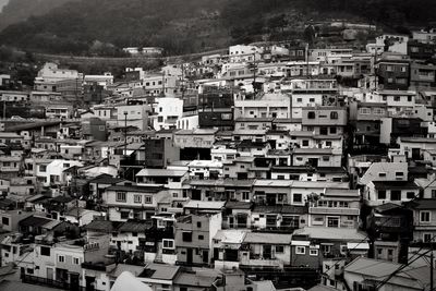 High angle view of townscape