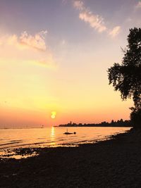 Scenic view of sunset over sea