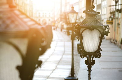 Close-up of street light