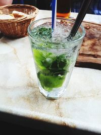 Close-up of drink on table