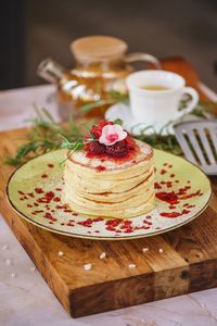 Close-up of food on table