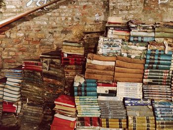 Full frame shot of books for sale in market