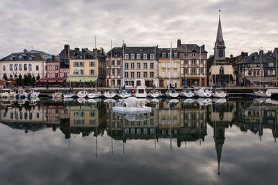 Reflection of buildings in river