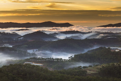 Scenic view of landscape during sunset