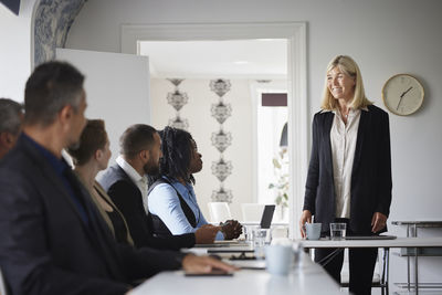 Business colleagues working in office