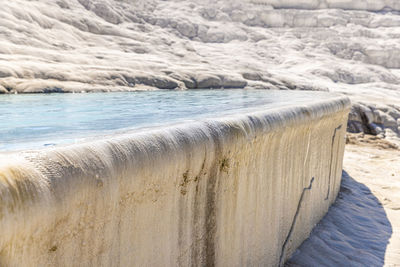 Detail of a pamukkale thermal bath. turkey.