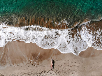 Rear view of person standing on beach