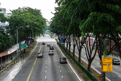 Traffic on road in city