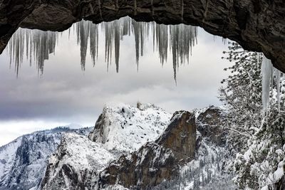 Scenic view of snowcapped mountains