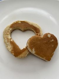 Close-up of heart shape on plate