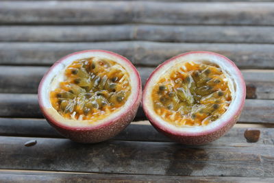 Close-up of orange fruits on table