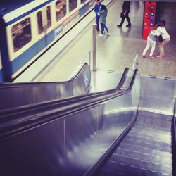 People on escalator