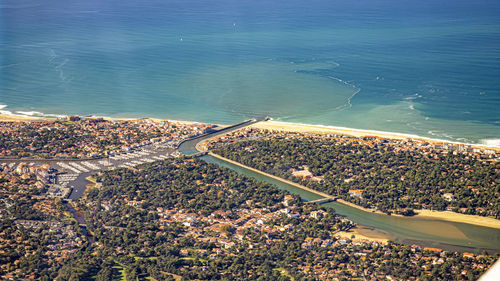 High angle view of sea shore