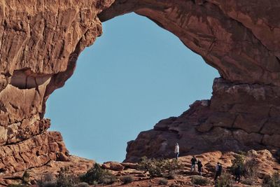 Low angle view of rock formation