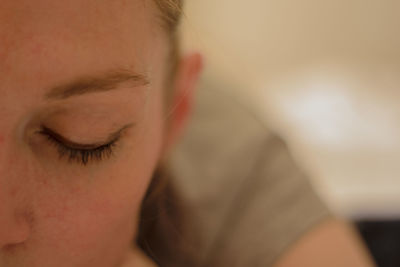 Close-up of woman with eyes closed 