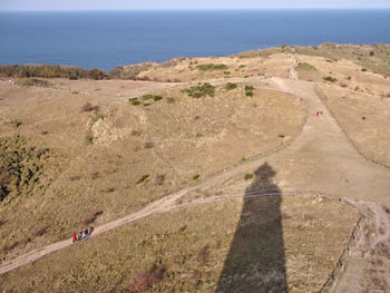 High angle view of people on beach