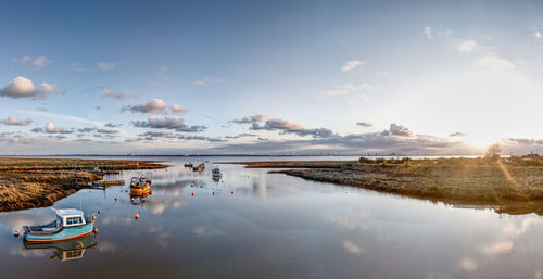 The sun sets over stone creek, sunk island, east riding of yorkshire