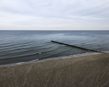 High angle view of beach against sky
